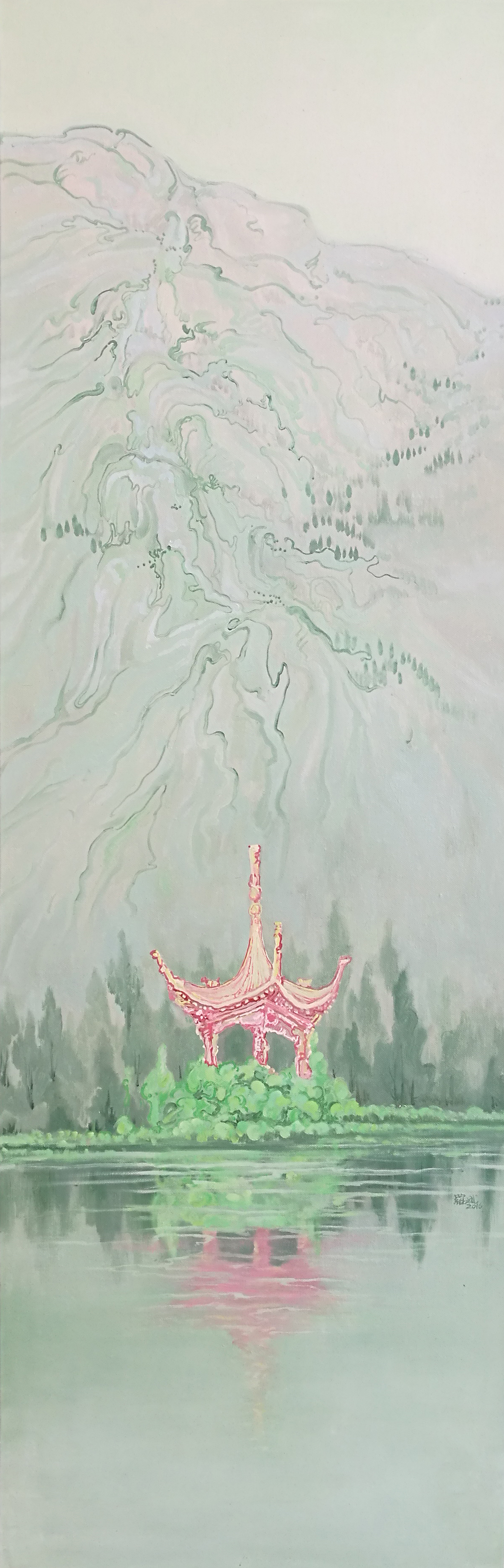 3秋香亭-寻梦45cm x 135cm布面油画2016年.jpg